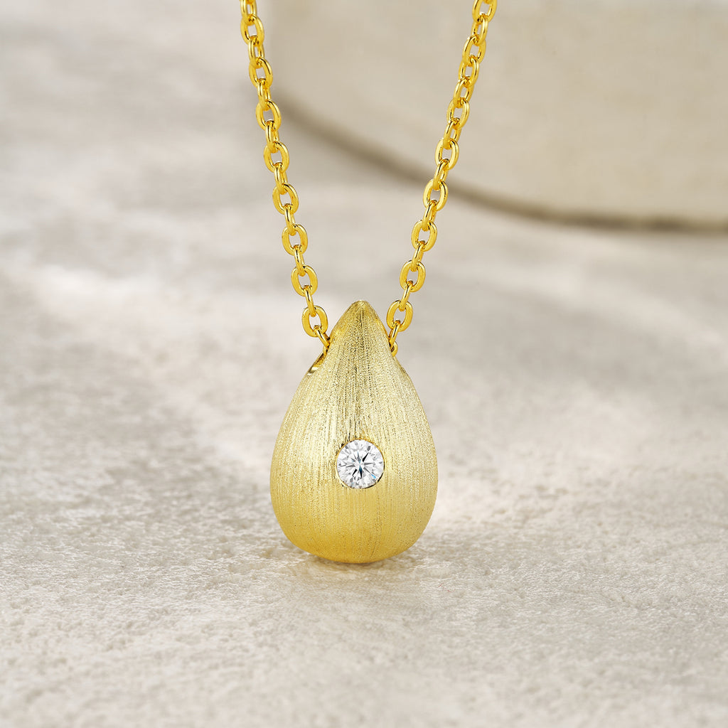 1-Carat Moissanite Sterling Silver Necklace & Pendant Set – Dreamy Water Drop Design