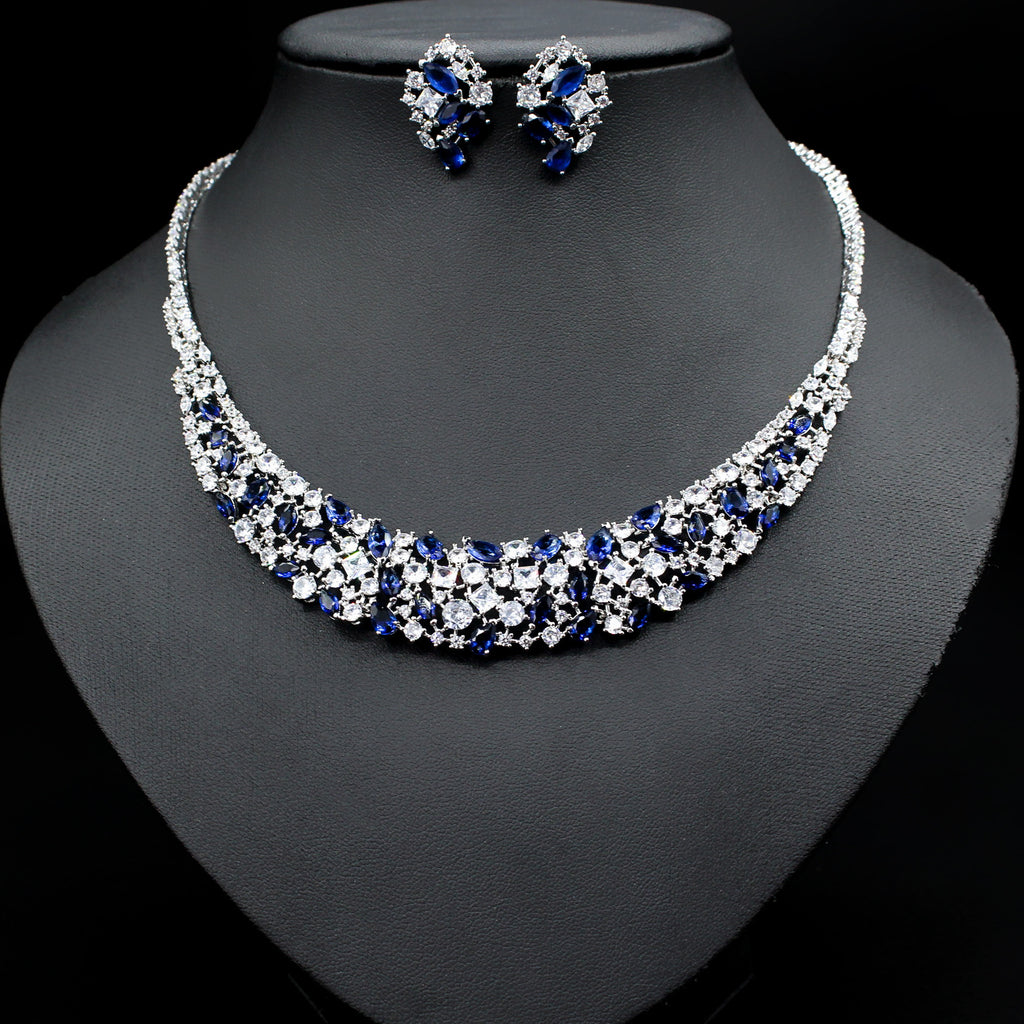 Elegant Zircon Necklace & Earrings Set