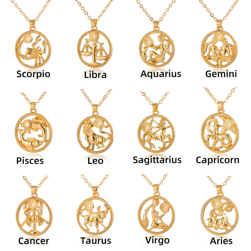 Fashionable Zodiac Necklace – Twelve Constellations