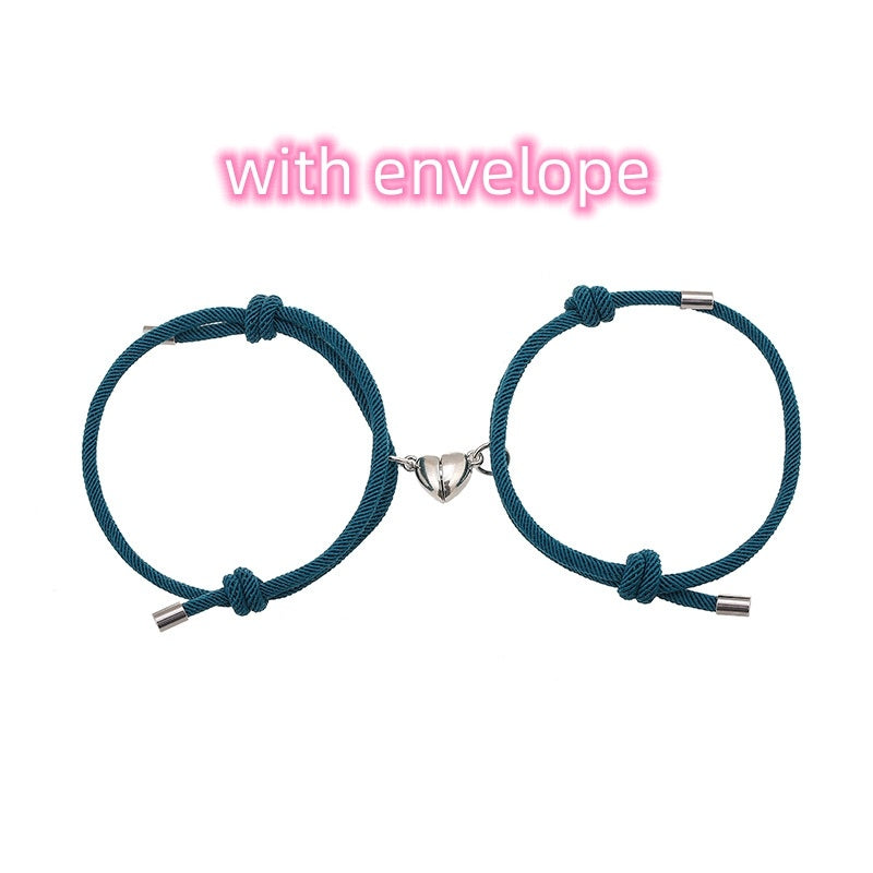 Adjustable Nylon Love Magnetic Bracelet