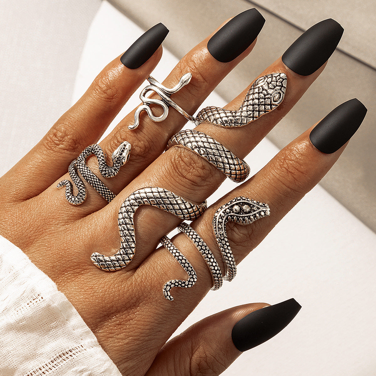 Snake Print Statement Ring – Cool Unisex Design