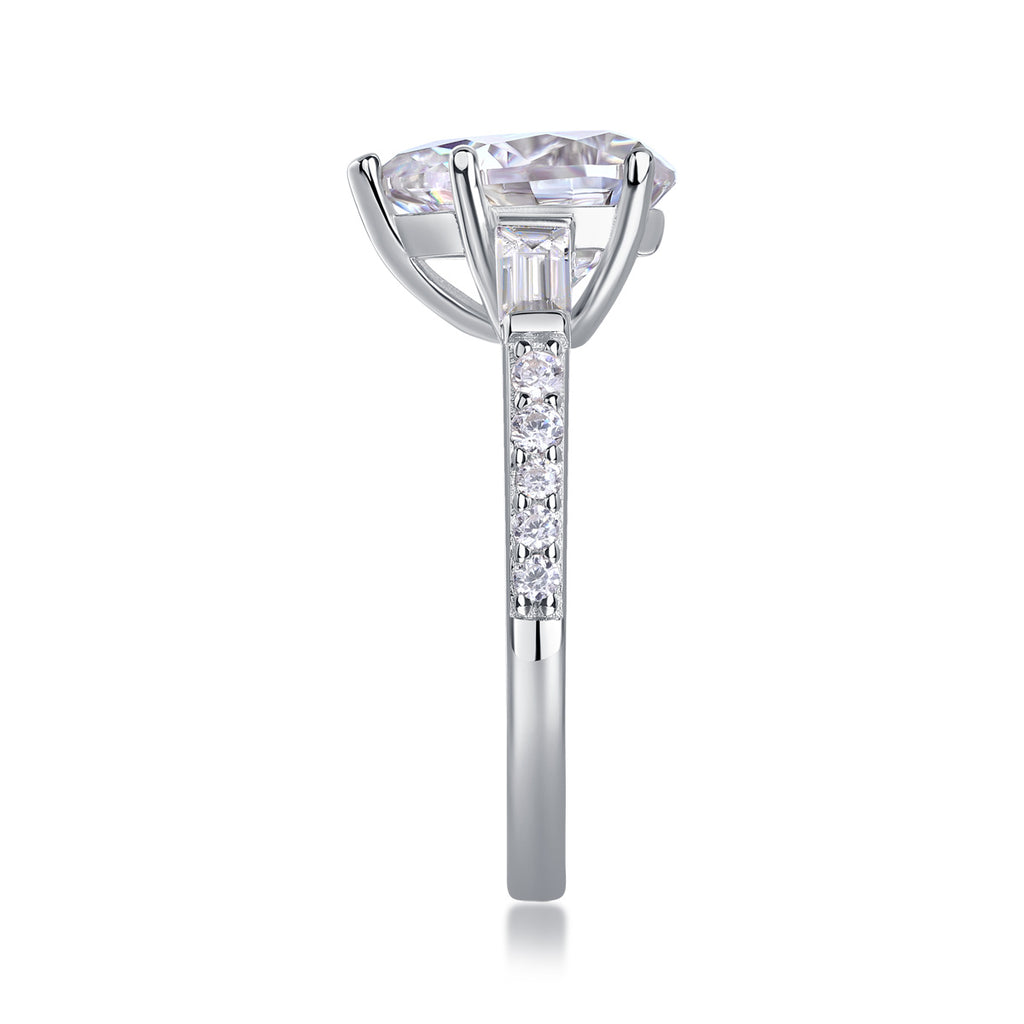 Luxury Moissanite Silver Ring Set – Large Diamond Design