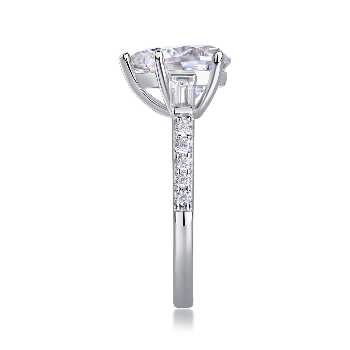 Luxury Moissanite Silver Ring Set – Large Diamond Design