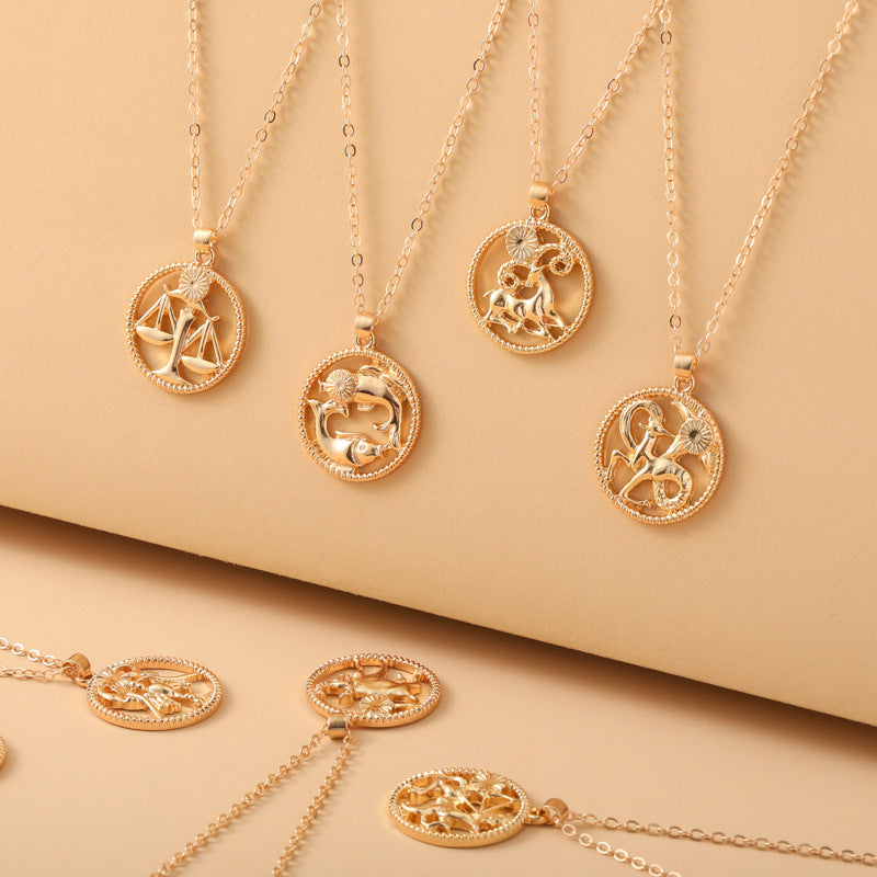 Fashionable Zodiac Necklace – Twelve Constellations