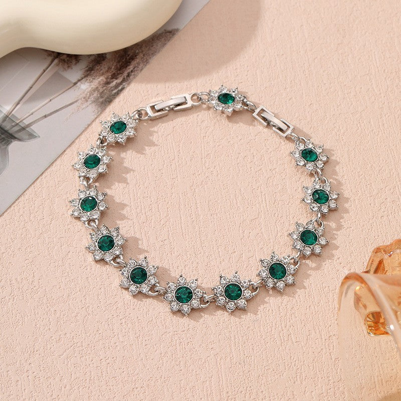 Luxury-Style Colored Gem Bracelet for Women
