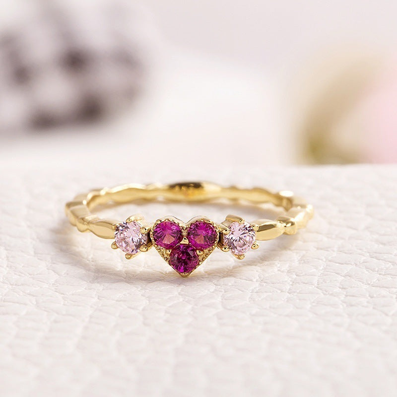 Heart-Shaped Crown Diamond Ring