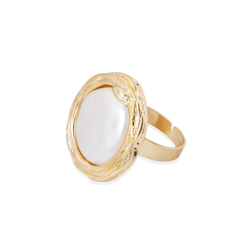 Silver Baroque Pearl Ring