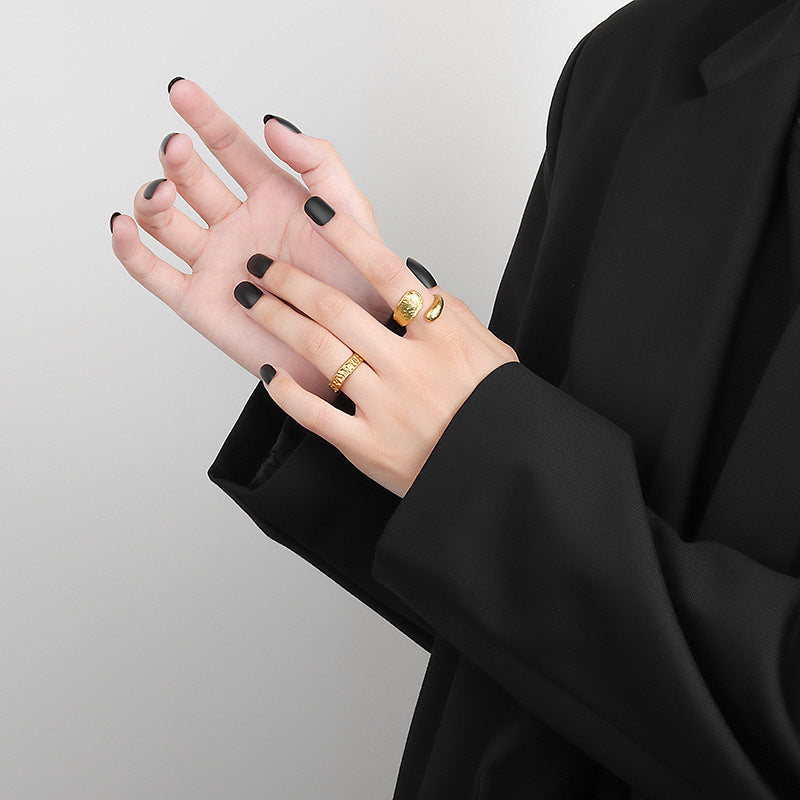 Gold & Silver Waterdrop Statement Ring