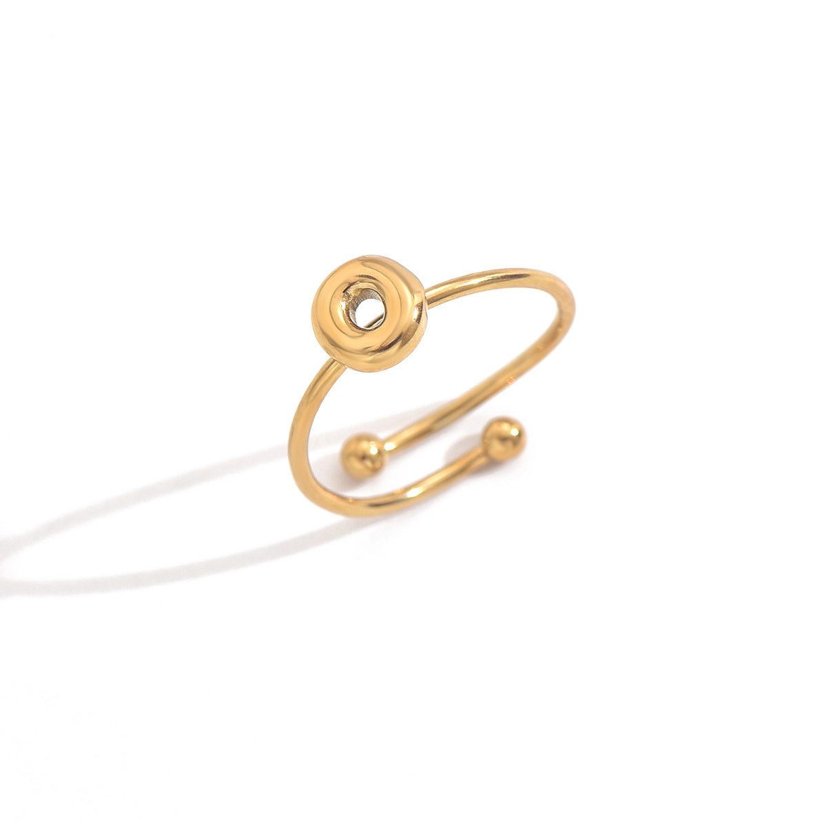 ✨ Laxly 18K Gold-Plated Stainless Steel Initial Ring for Women – Adjustable Minimalist A-Z Letters