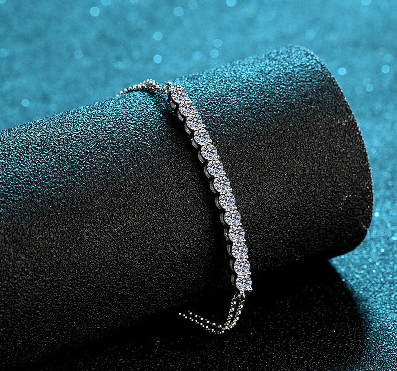 Sterling Silver Bracelet with 13K Moissanite