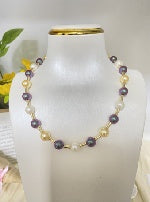 Elegant Crystal Pearl Copper Necklace