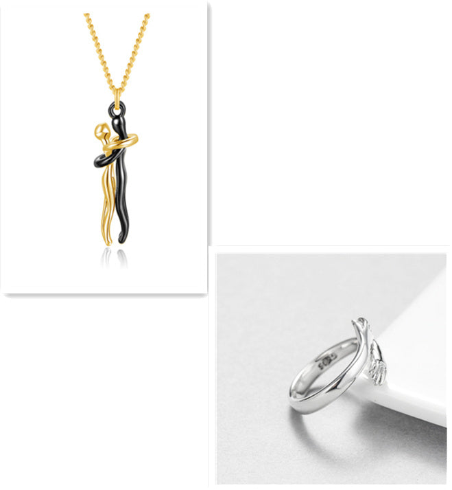 Love Hug Necklace – Unisex Clavicle Chain for Couples, Simple & Elegant