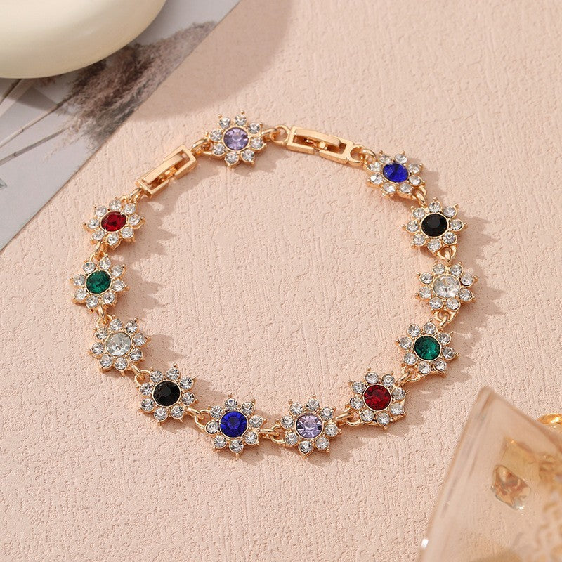 Luxury-Style Colored Gem Bracelet for Women