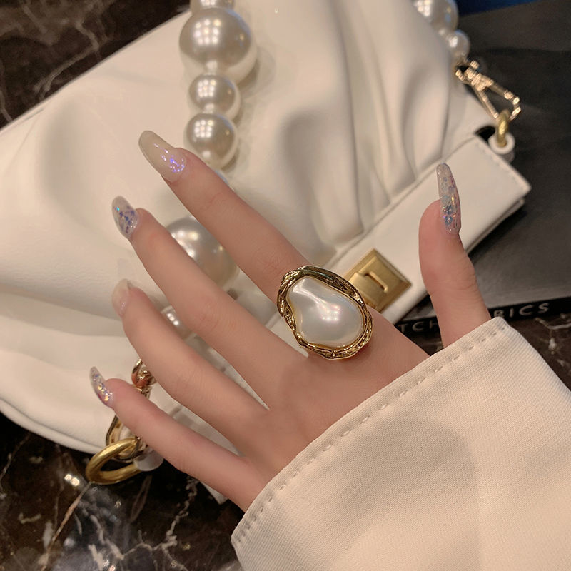Silver Baroque Pearl Ring