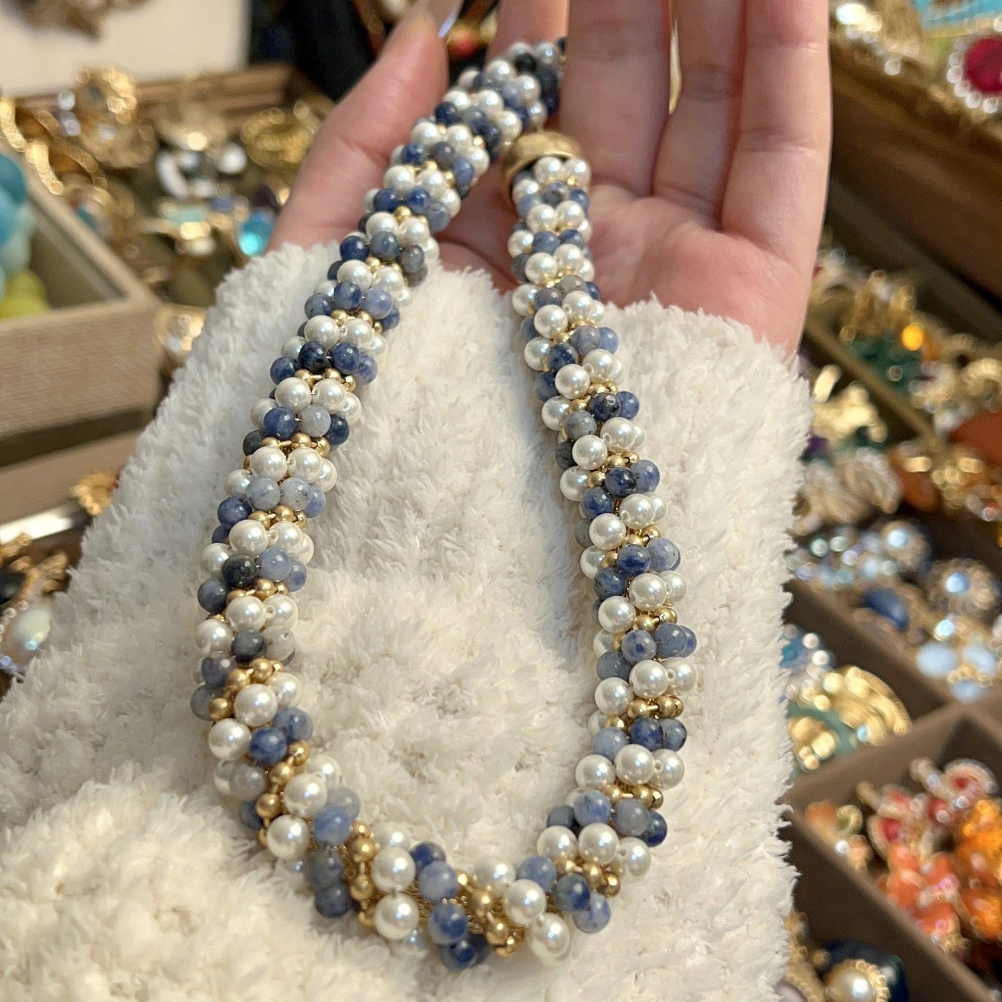 Medieval-Inspired Heavy Industrial Natural Stone Necklace