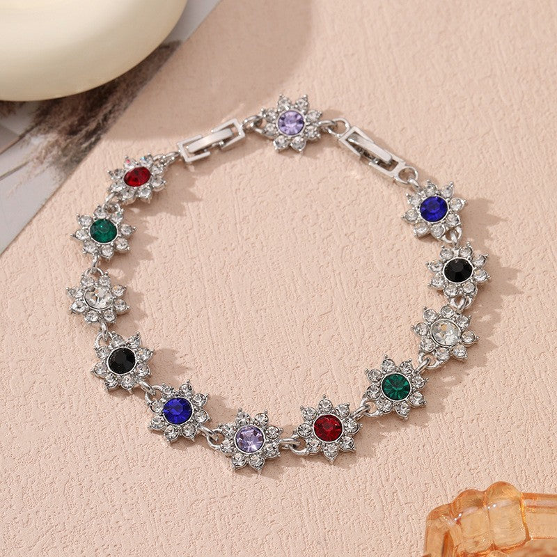 Luxury-Style Colored Gem Bracelet for Women