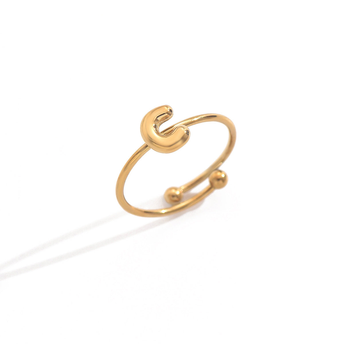 ✨ Laxly 18K Gold-Plated Stainless Steel Initial Ring for Women – Adjustable Minimalist A-Z Letters