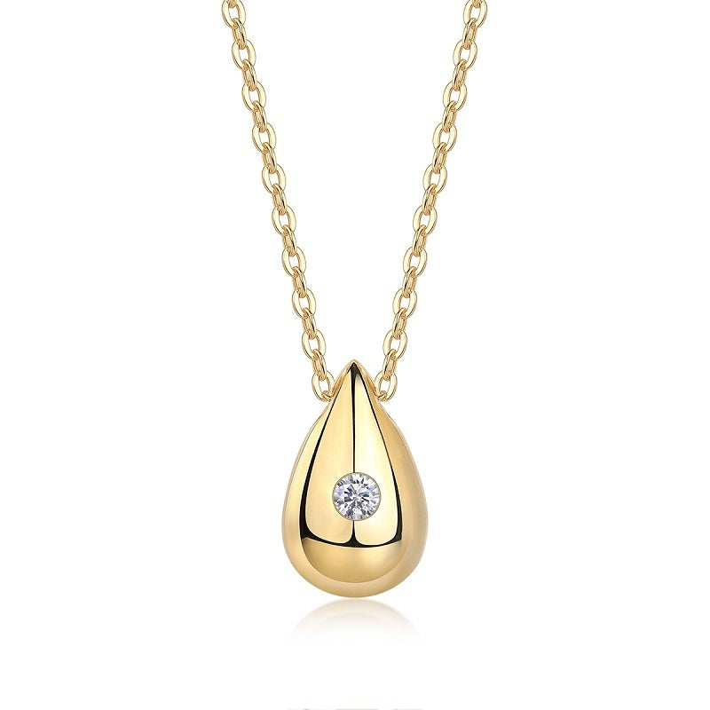 1-Carat Moissanite Sterling Silver Necklace & Pendant Set – Dreamy Water Drop Design