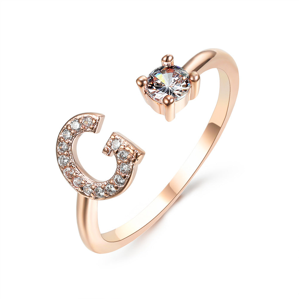 Trendy Alphabet Ring – Personalized Adjustable Jewelry
