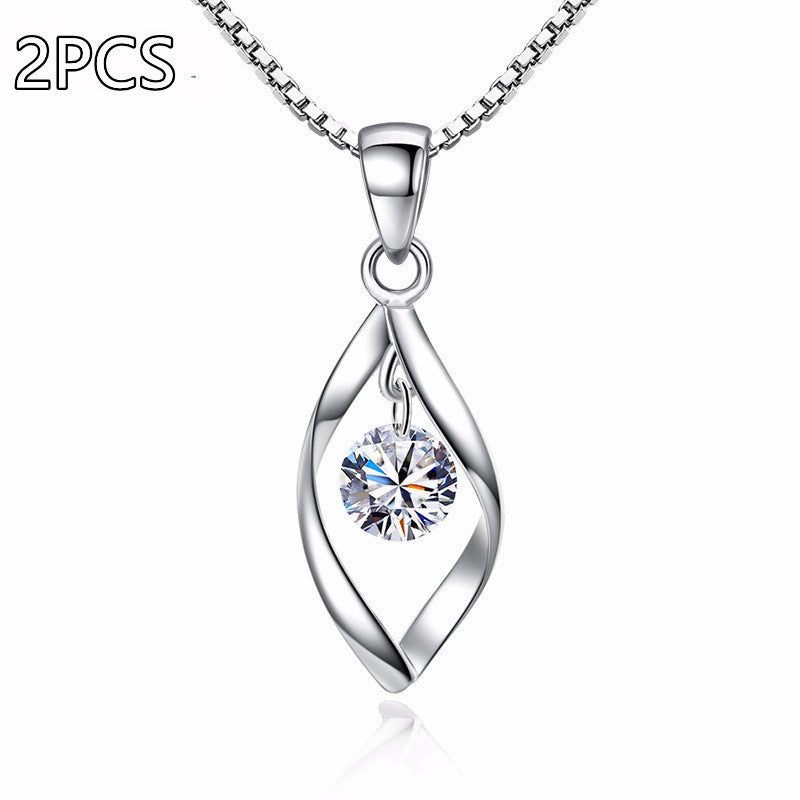 Fashionable Zircon Twist Necklace for Women