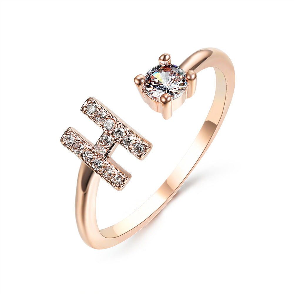 Trendy Alphabet Ring – Personalized Adjustable Jewelry