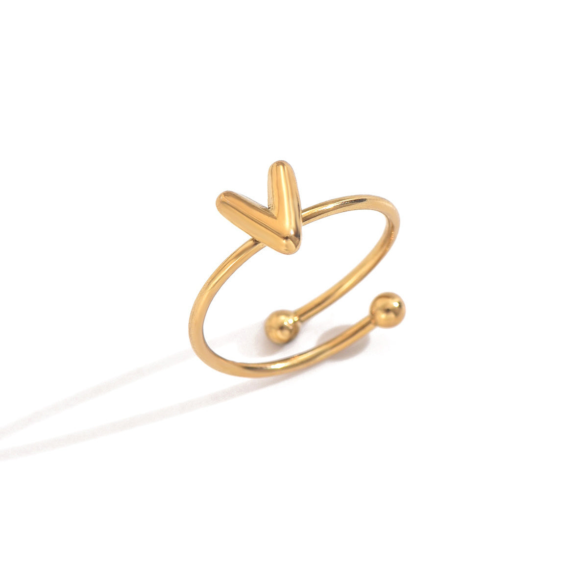 ✨ Laxly 18K Gold-Plated Stainless Steel Initial Ring for Women – Adjustable Minimalist A-Z Letters