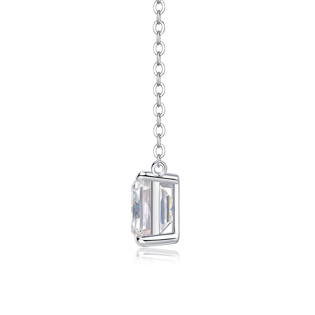 Mirage in the Mirror S925 Sterling Silver Necklace Set – Octagonal Moissanite, Platinum-Plated