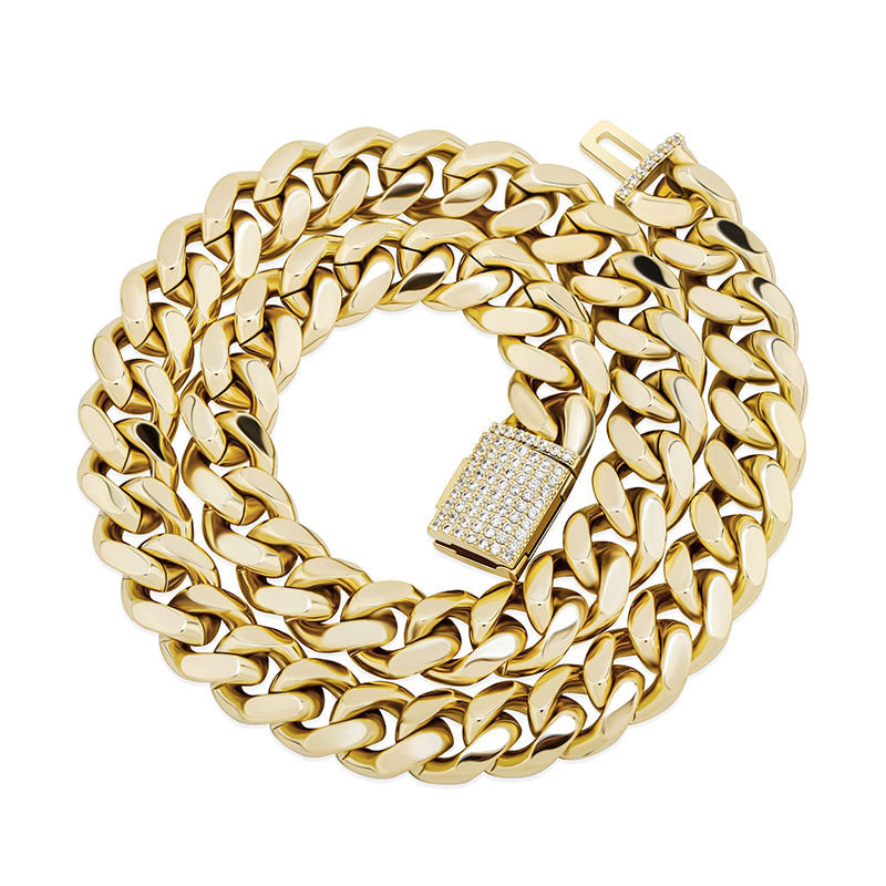 Men’s Cuban Link Necklace with Box Clasp