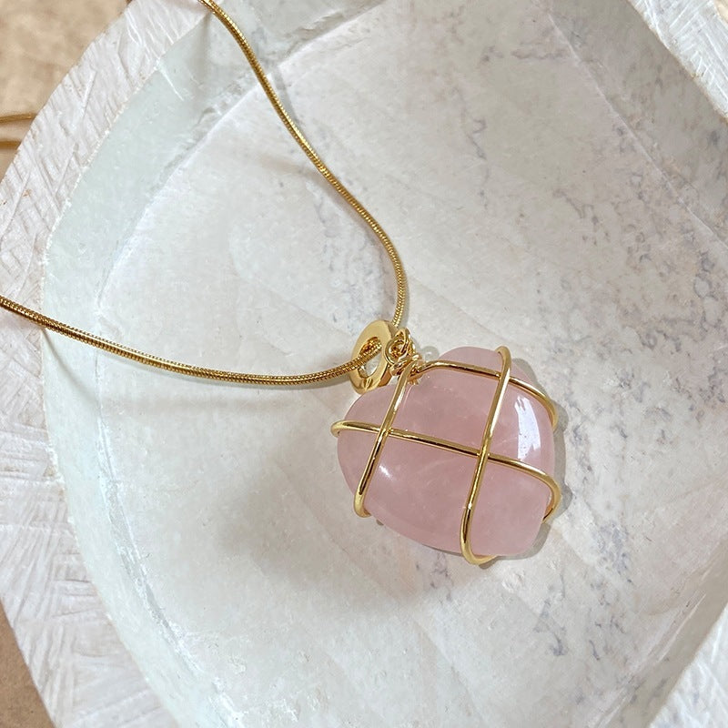 Fashion Girl’s Moonstone Necklace – Cartoon Love Pendant