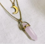 Moon Hexagonal Column Pendant Necklace – Simple & Chic