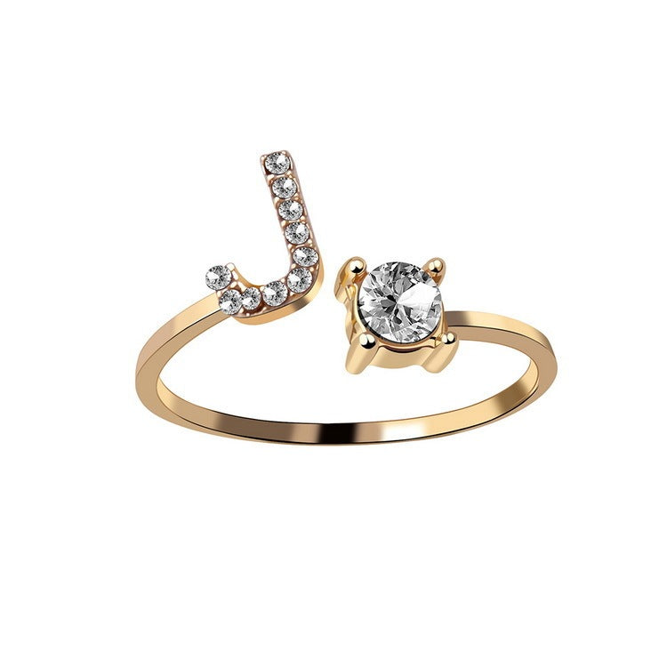 Trendy Alphabet Ring – Personalized Adjustable Jewelry