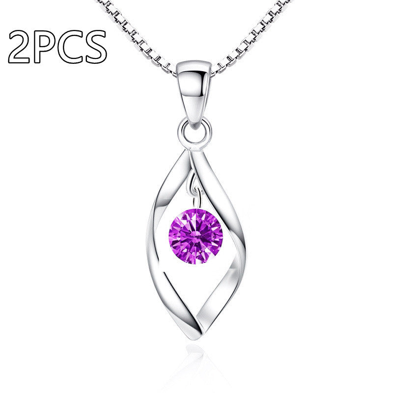 Fashionable Zircon Twist Necklace for Women