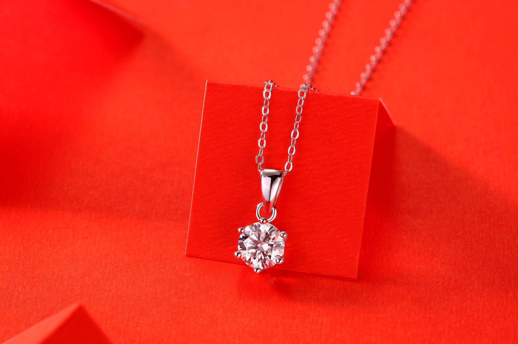 Breeze Dance Moissanite Necklace Set – S925 Silver & Platinum Plated
