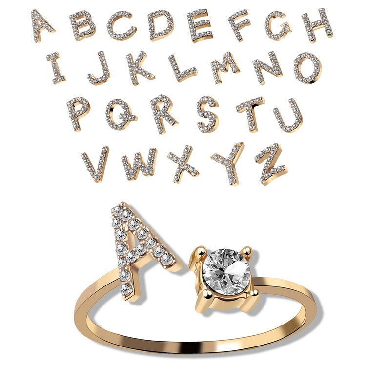 Trendy Alphabet Ring – Personalized Adjustable Jewelry