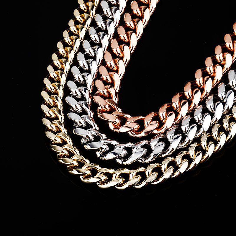 Men’s Cuban Link Necklace with Box Clasp