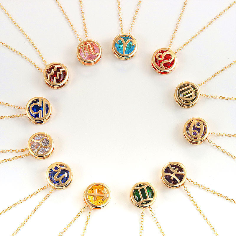 Twelve Constellations Necklace for Women – Adjustable Clavicle Chain