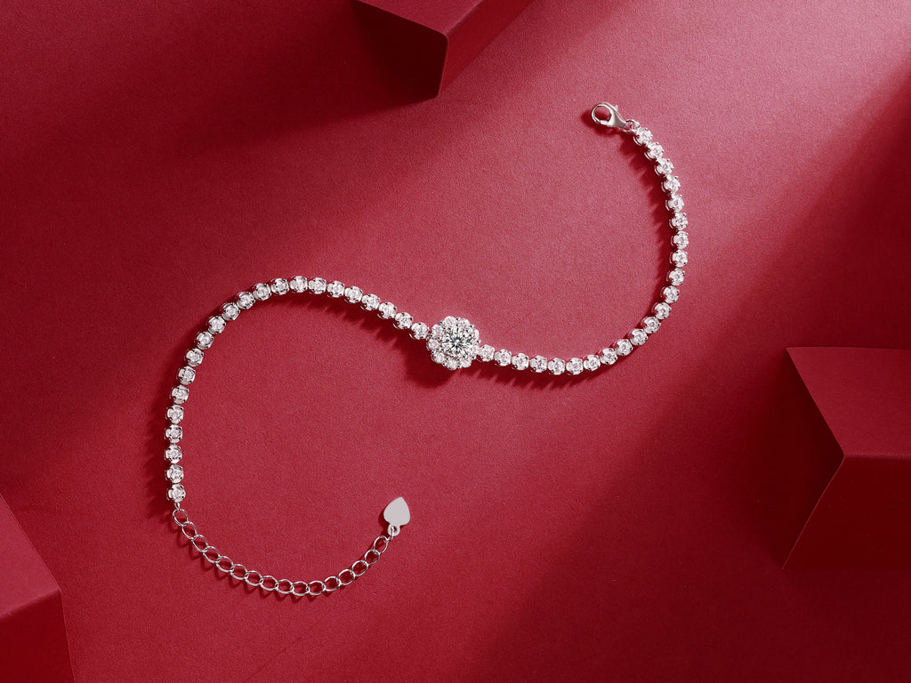 The Bridge of Magpies Moissanite Silver Jewellery – Elegant Diamond-Style Bracelet