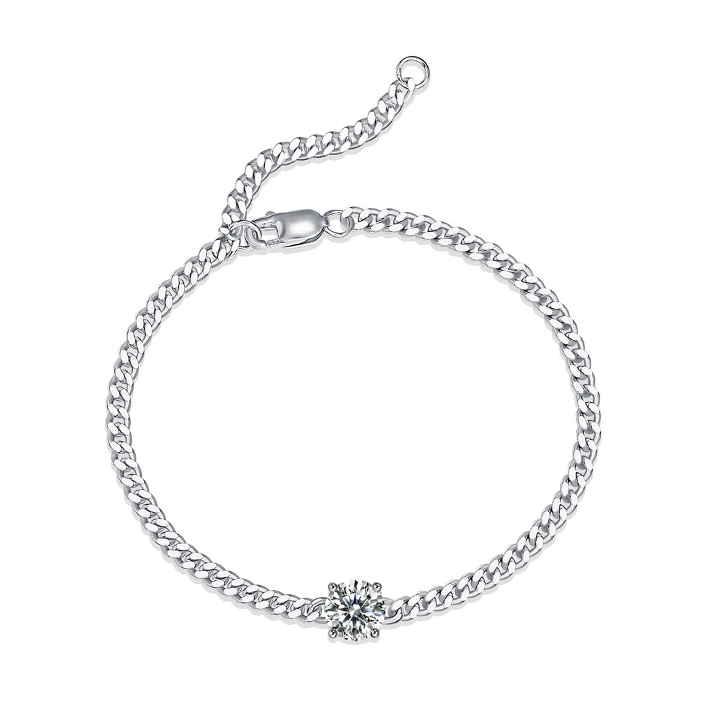 Luxury Cuban Bracelet – Moissanite Silver Jewellery, Diamond-Like Brilliance