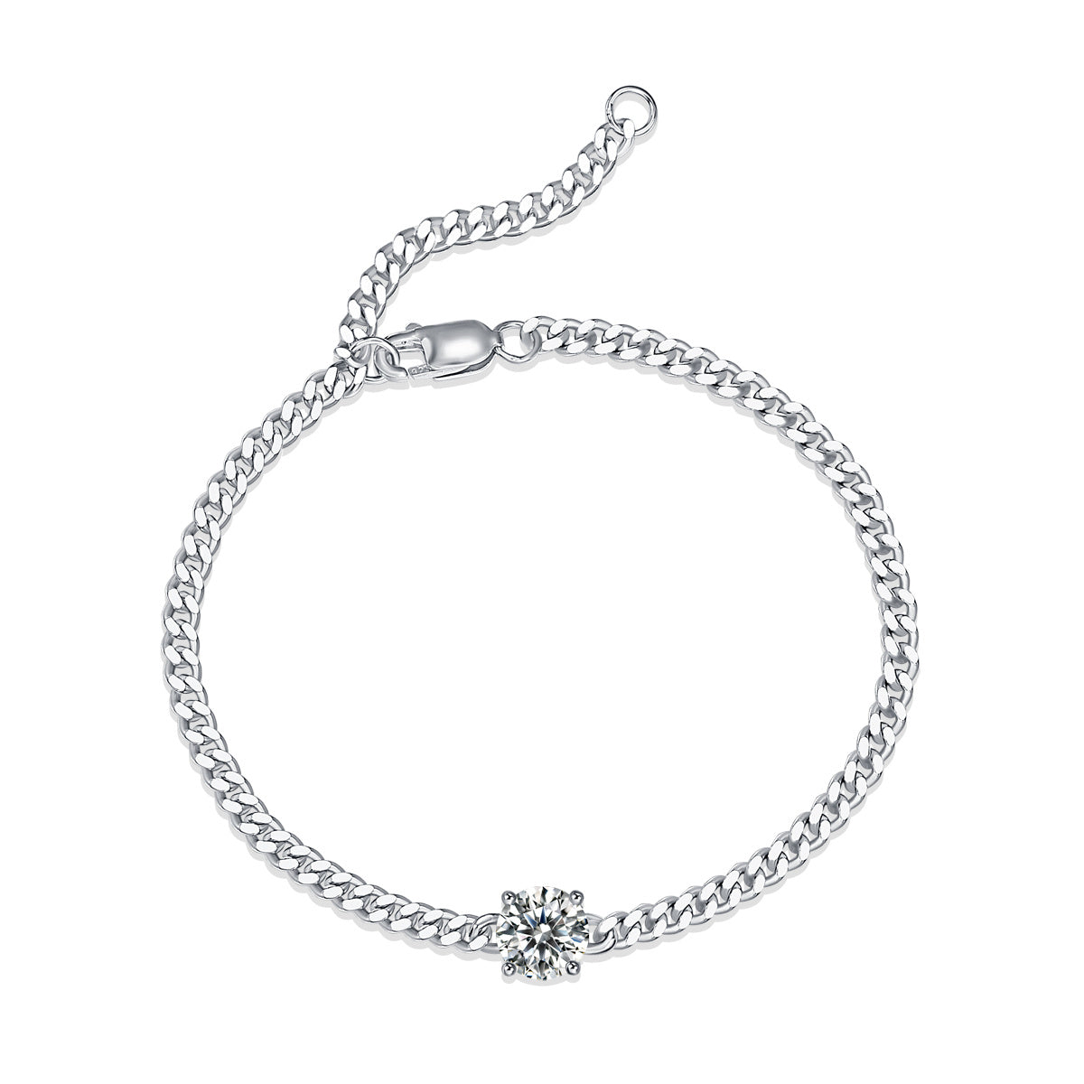 Luxury Cuban Bracelet – Moissanite Silver Jewellery, Diamond-Like Brilliance