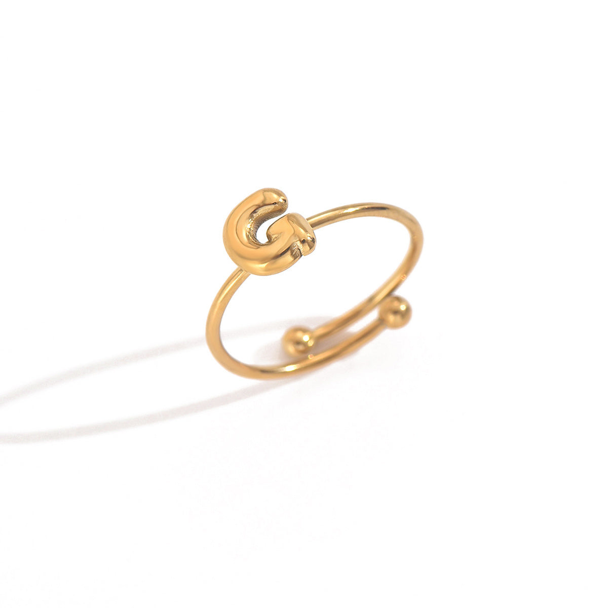 ✨ Laxly 18K Gold-Plated Stainless Steel Initial Ring for Women – Adjustable Minimalist A-Z Letters