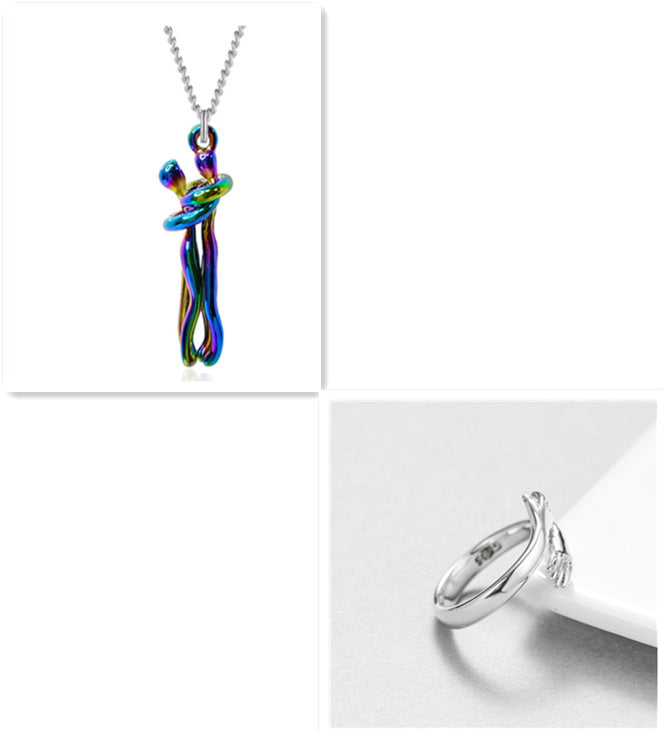 Love Hug Necklace – Unisex Clavicle Chain for Couples, Simple & Elegant