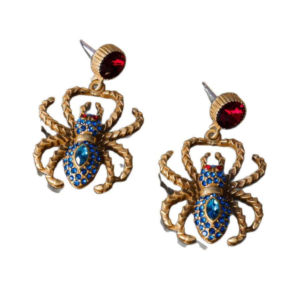 High-End Ruby Spider Earrings – Artistic & Luxury Style