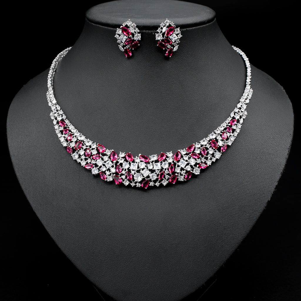 Elegant Zircon Necklace & Earrings Set
