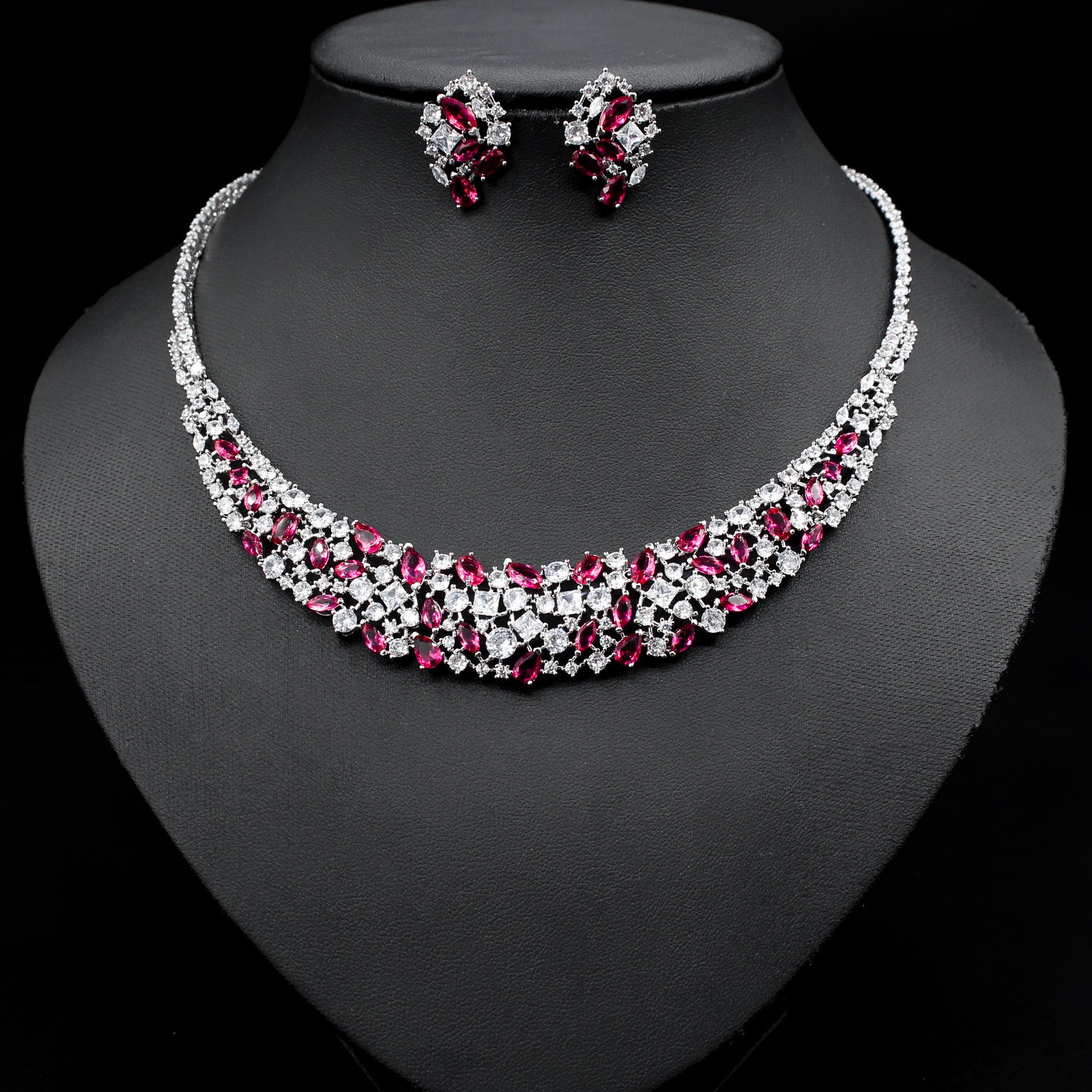 Elegant Zircon Necklace & Earrings Set