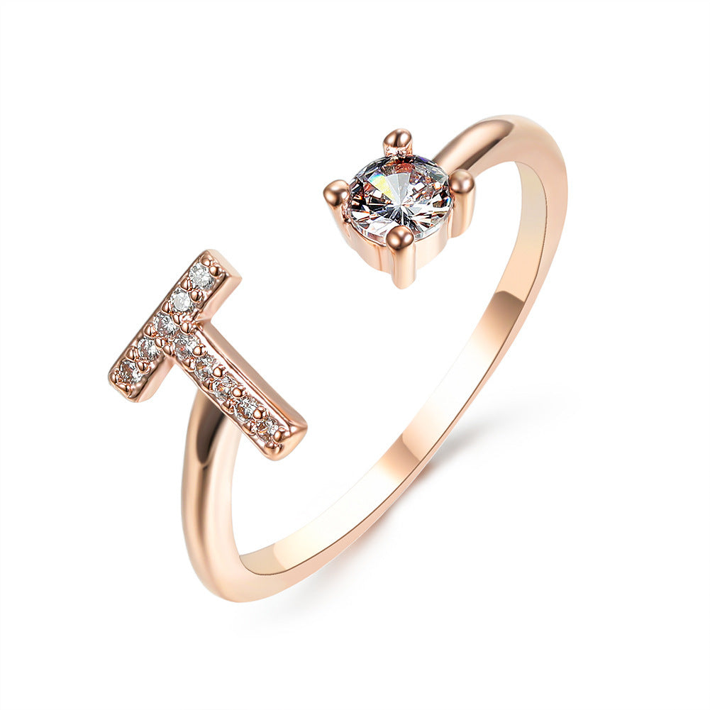 Trendy Alphabet Ring – Personalized Adjustable Jewelry