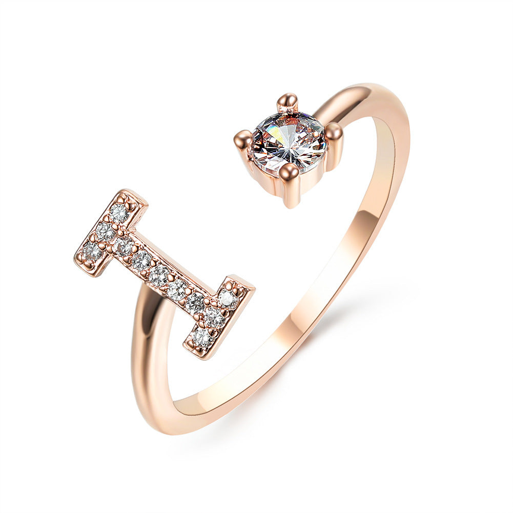 Trendy Alphabet Ring – Personalized Adjustable Jewelry