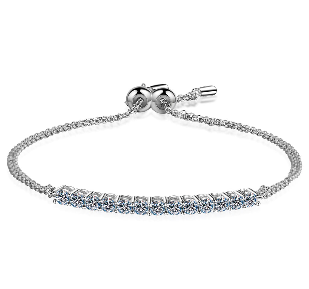 Sterling Silver Bracelet with 13K Moissanite