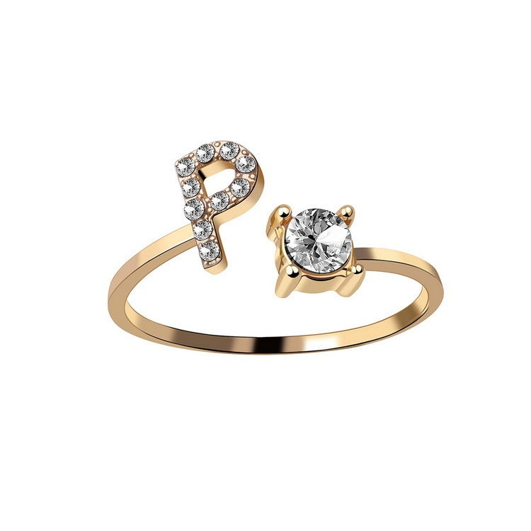 Trendy Alphabet Ring – Personalized Adjustable Jewelry