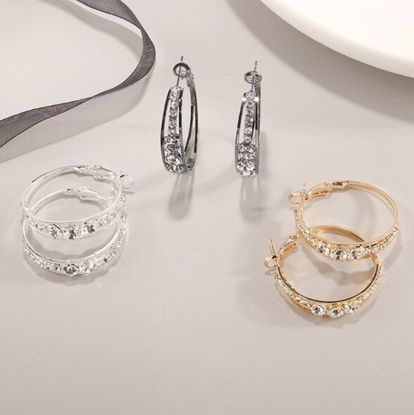 Celeste Geometric Drill Earrings