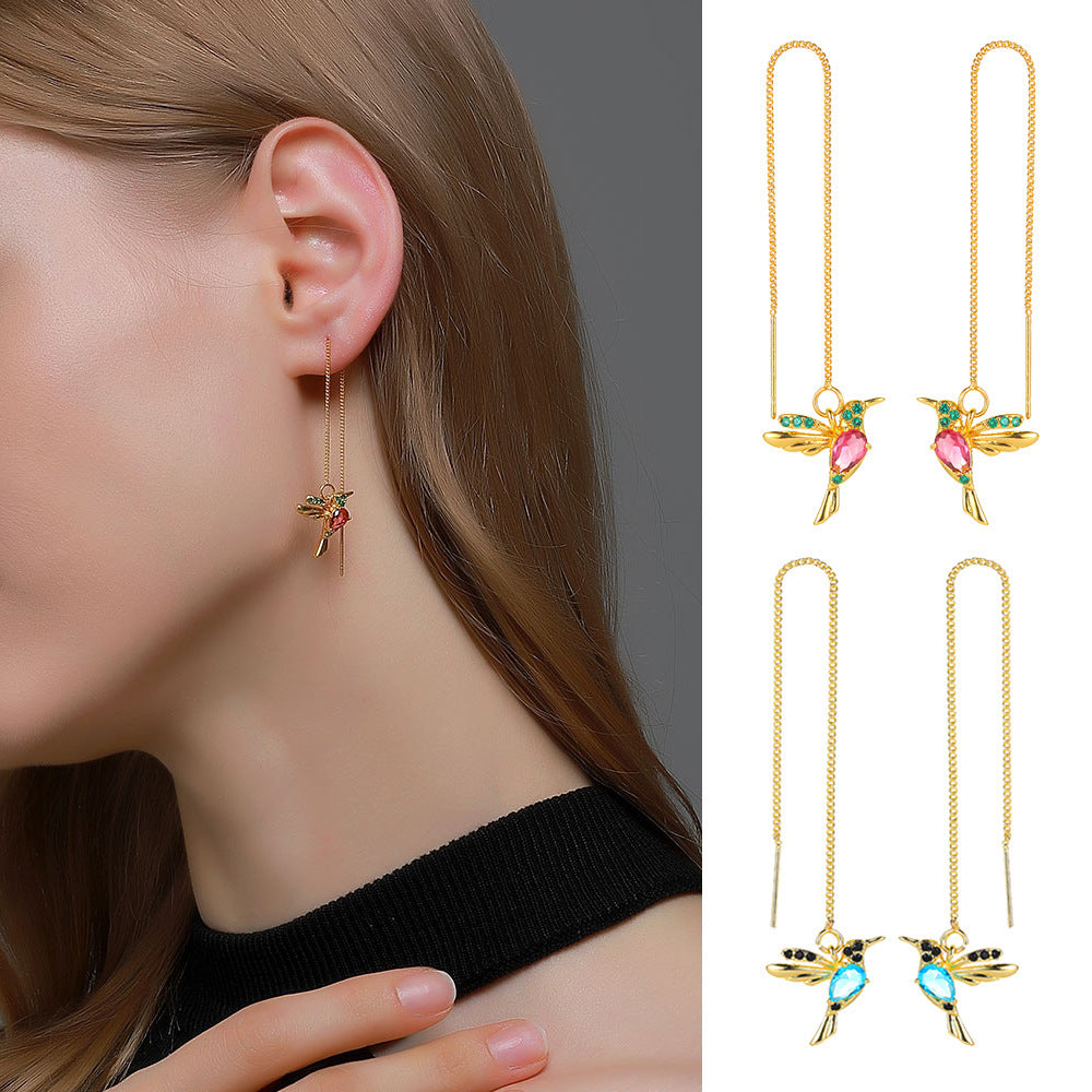 Opulent Feathered Drop Earrings